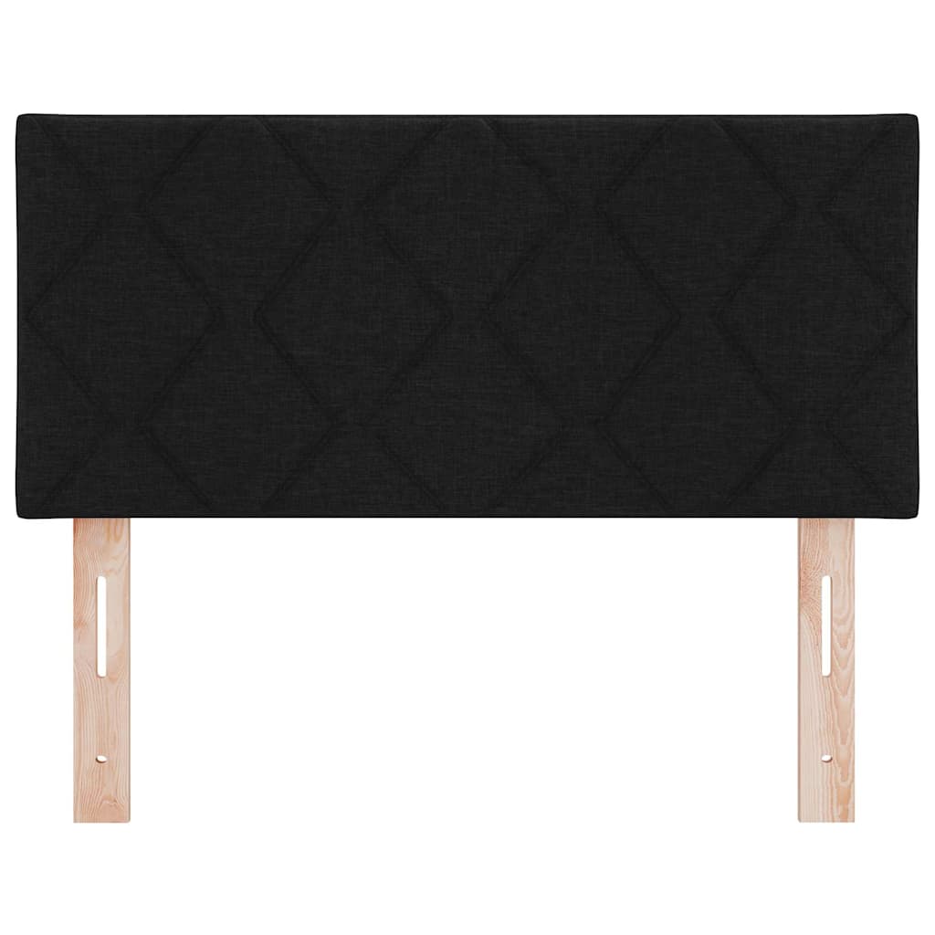 Headboard with LED Strip Lights Adjustable Black 90 cm Fabric